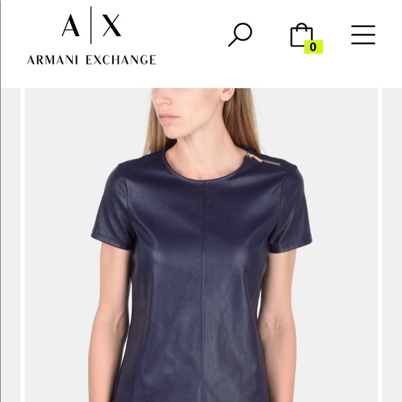 Armani Exchange. Plum faux leather top - Picture 5 of 5